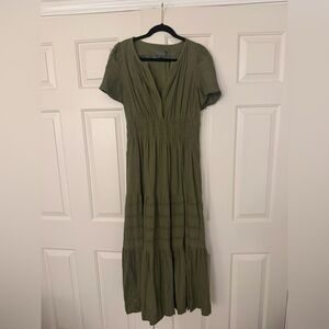 Anthropologie Somerset Olive Green Maxi Dress